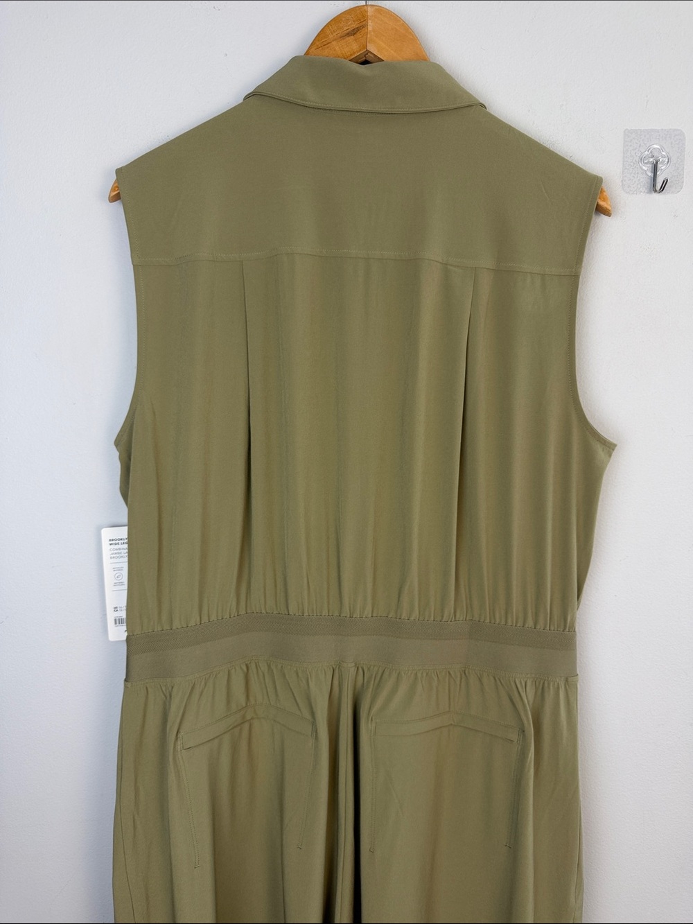 NEW Athleta Brooklyn Heights Wide Leg Jumpsuit Size 16T Olive Athleisure Utility - Picture 12 of 16